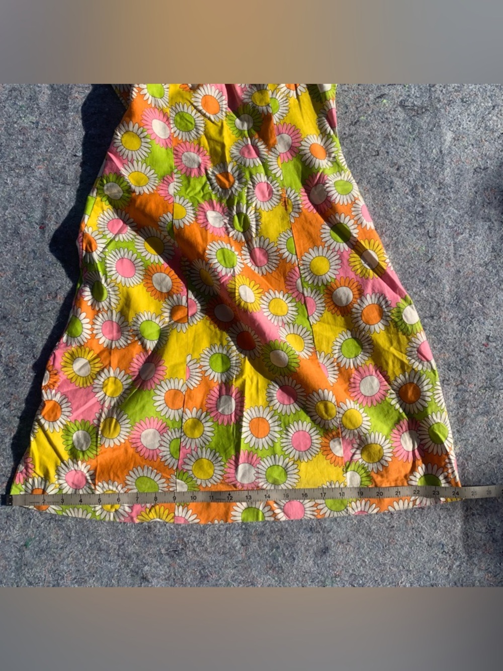 Insanely good vintage 60s 70s mod neon bright floral cotton casual party dress - Picture 12 of 16